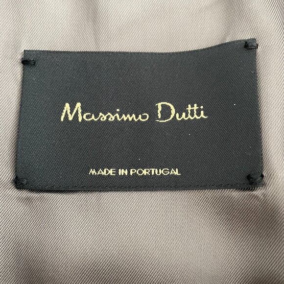 Massimo Dutti 2 Button Notch Collar Wool Alpaca Blend Houndstooth Blazer Grey 8 - Picture 12 of 15